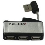 Nilox - Hub HUB 4 PORTE USB BUILT IN CABLE 