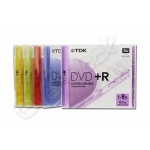 Dvd+r tdk 8x mix color jewel case 5 pz 