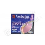 Dvd-r verbatim 8 x slim colour 5 pz adv. azo 