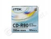 Cd-r tdk 80 min 52x  jewel case 10 pz 