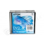 Dvd-r tdk 16x slim case 10 pezzi 