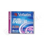 Dvd-r verbatim 4 x dual layer 1 pk jc 